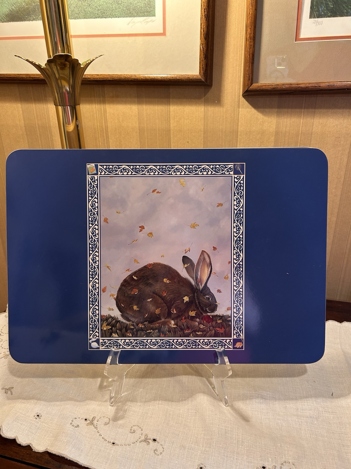 Cork Placemats Bunnies Rabbits Spring, Summer, Fall, & Winter Design “Pugh” 1987 gallery