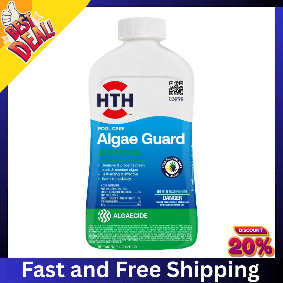HTH 67084 Pool Care Algae Guard Advanced for Swimming Pools, All 32 fl oz 1Pack gallery