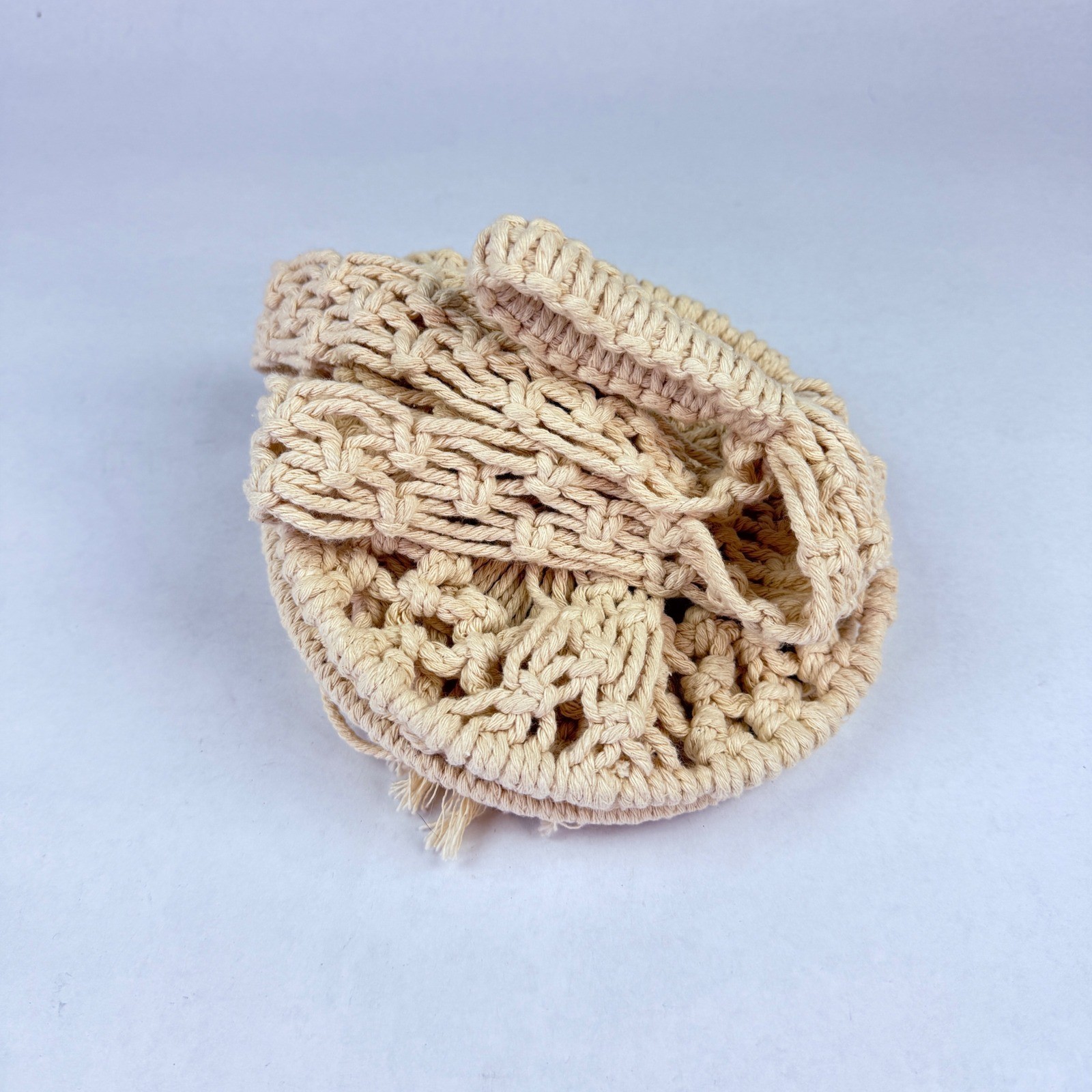 Plant Hanger VTG Style Macrame Cream Cotton Boho Tassel Hanging Planter Basket gallery