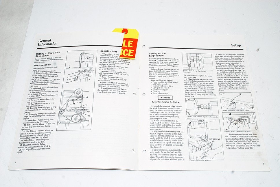 ShopSmith Original User Manual - Strip Sander - 12 Pages (Black & White) (#2) gallery
