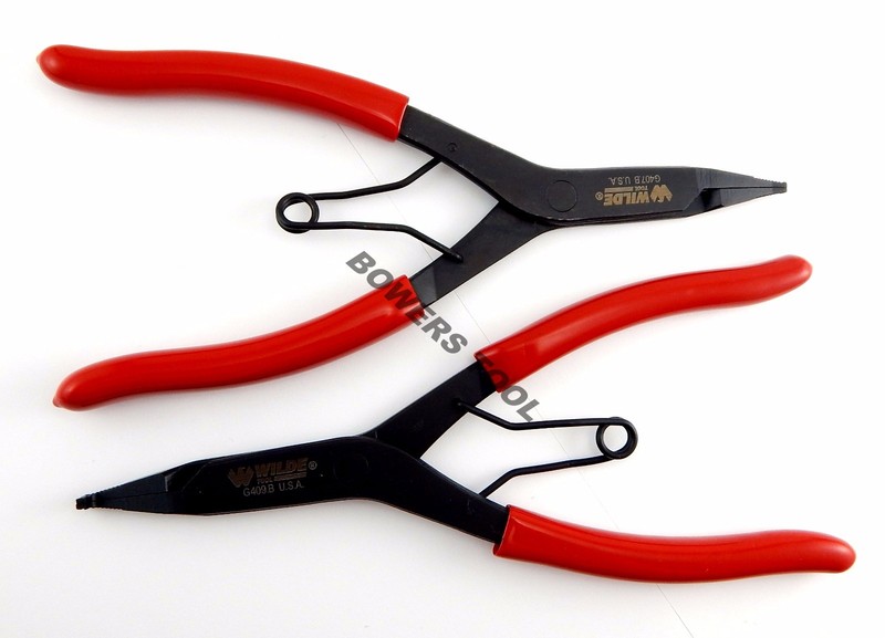 Wilde 9 in Right Angle & Straight Lock Ring Plier Set Snap Retaining Black Oxide gallery