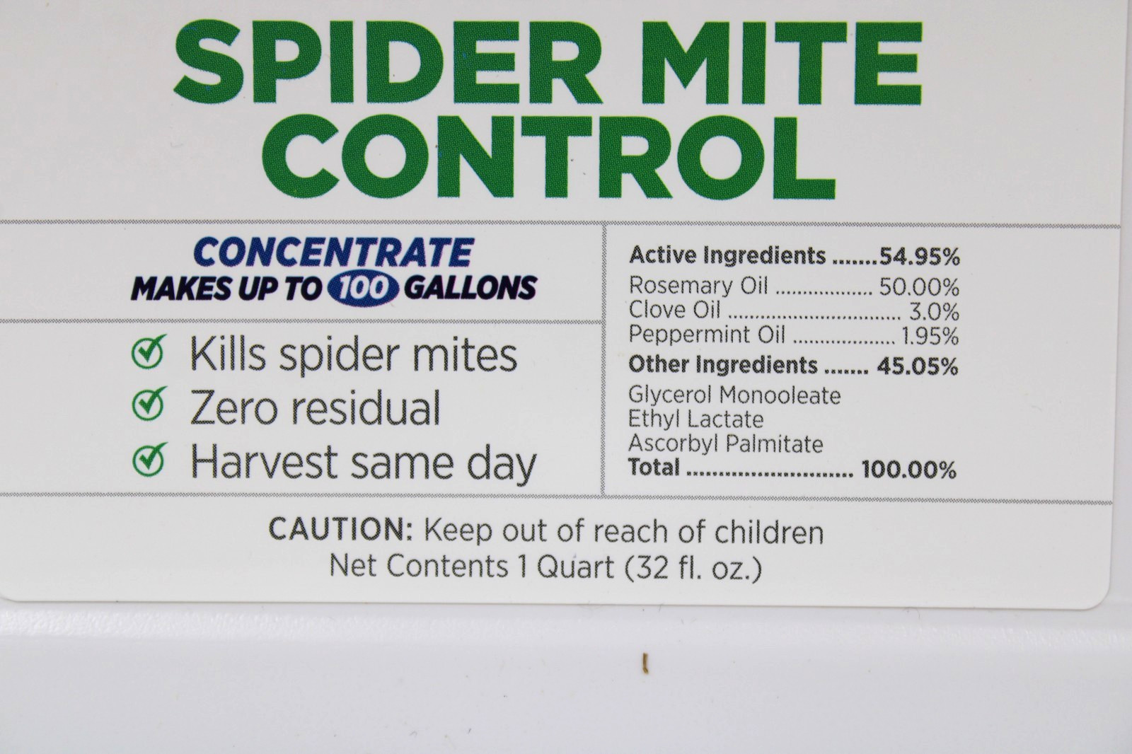 Grower's Ally Spider Mite Control Concentrate 1 Quart | Organic, Makes 100 Gal gallery