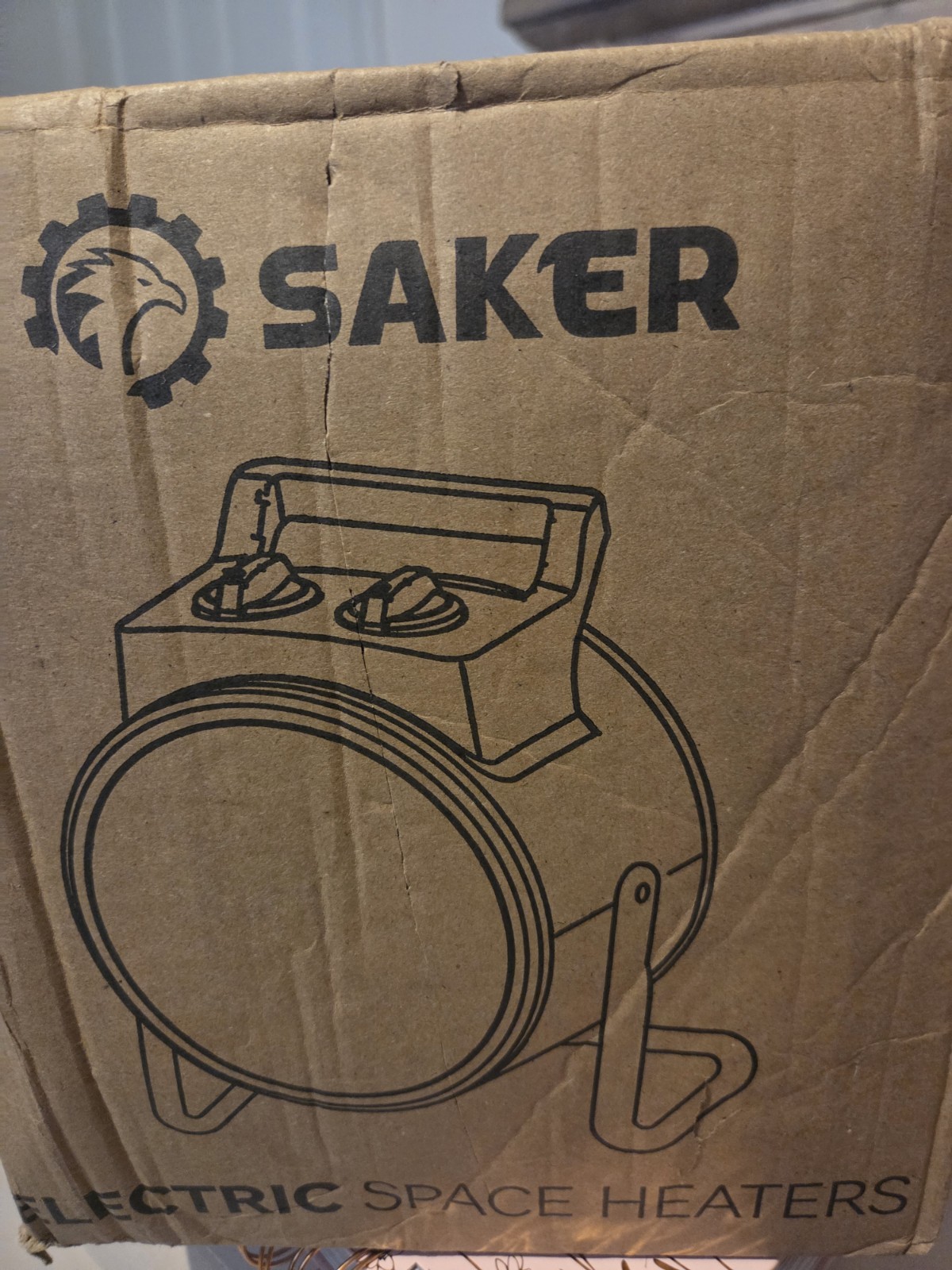 SAKER Portable Floor Space Heater Forced Air Fan, Dial, 2 Heat, 110V Red/Black gallery