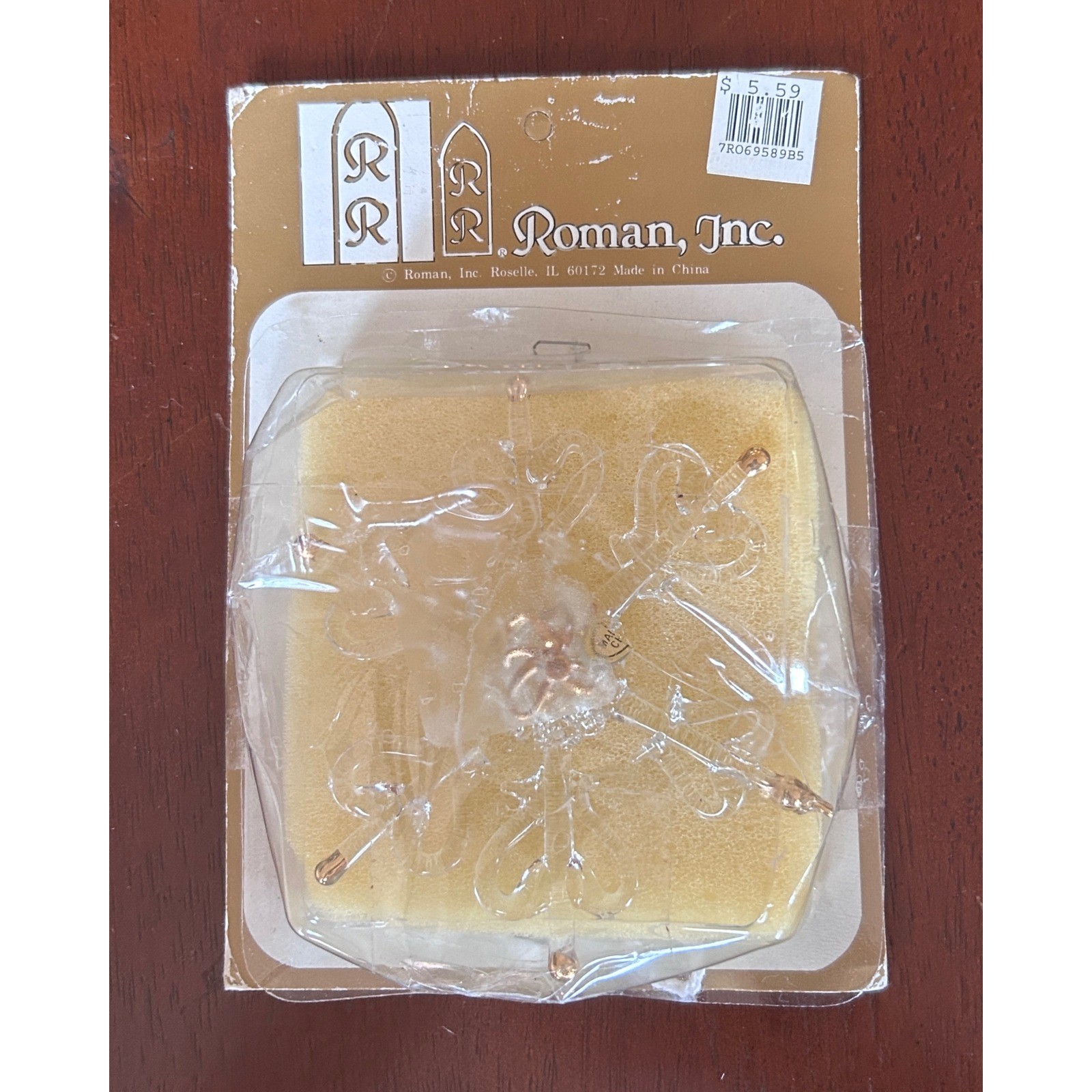 Roman Inc Spun Glass Snowflake Ornament Clear Gold Tipped Vintage Holiday Decor gallery