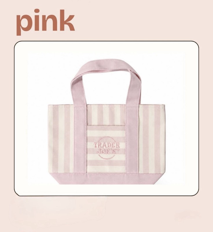 Trader Joe’s New!!! Authentic STRIPED Pastel Mini Tote Bag Set (4 Colors, NWT) gallery
