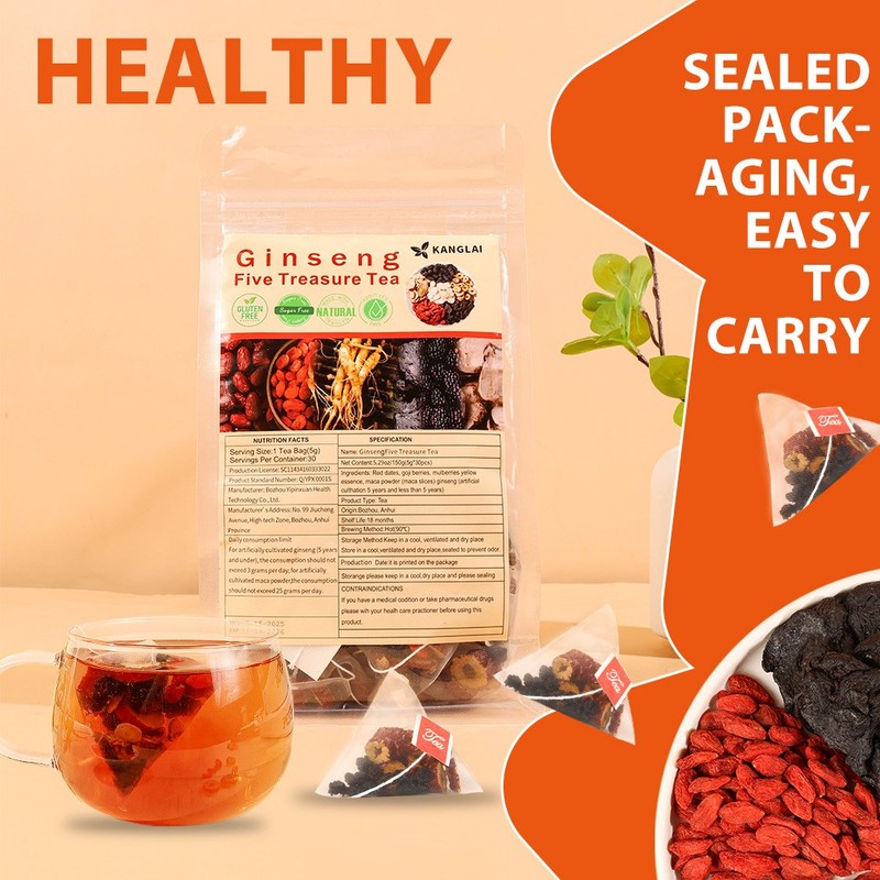 Ginseng Five Treasures Tea - Improve kidney deficiency, impotence, etc. - 150g gallery