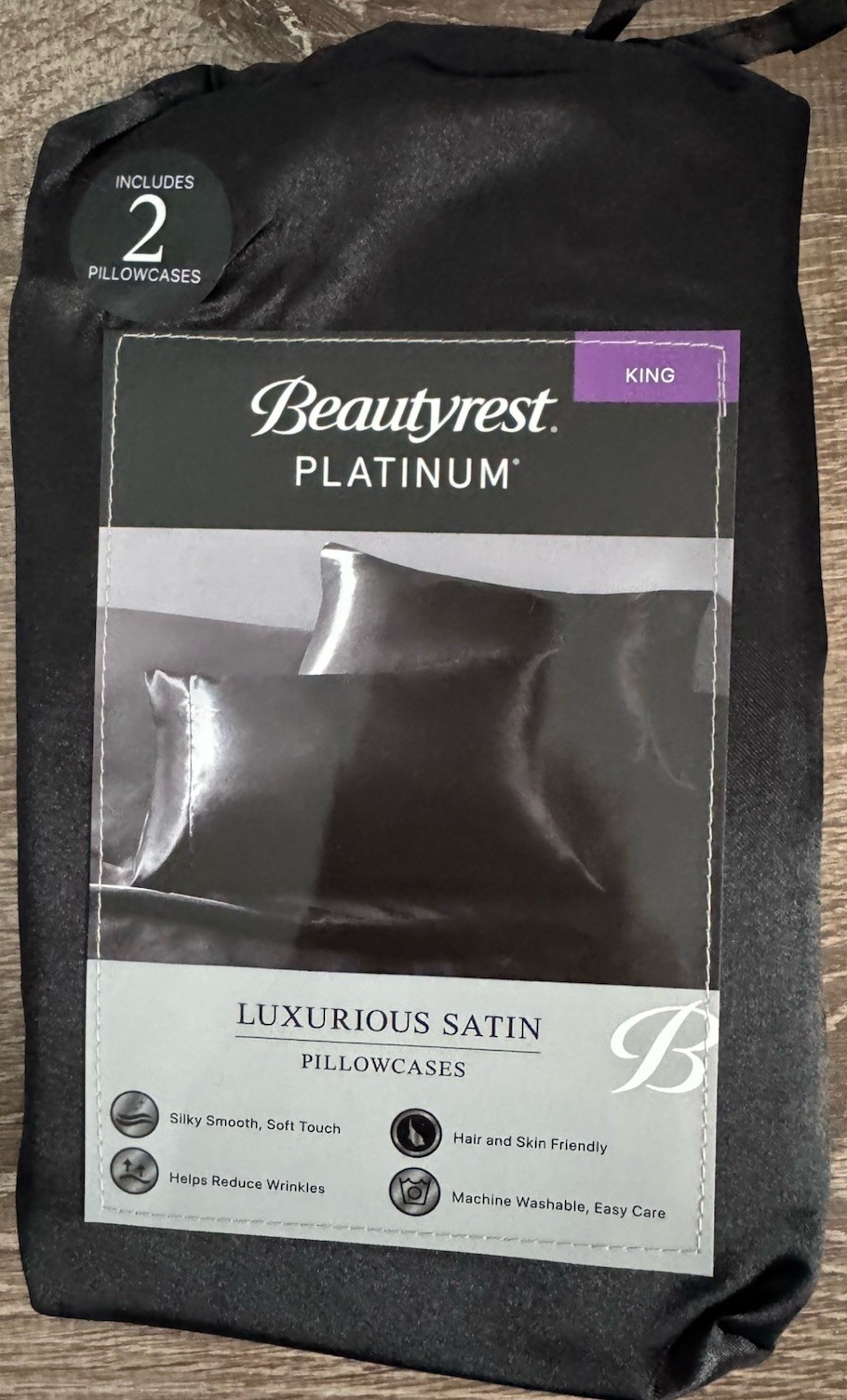 (2 Pack) Beautyrest King Luxurious Satin Silk Pillowcase Soft Bedding Pillow gallery
