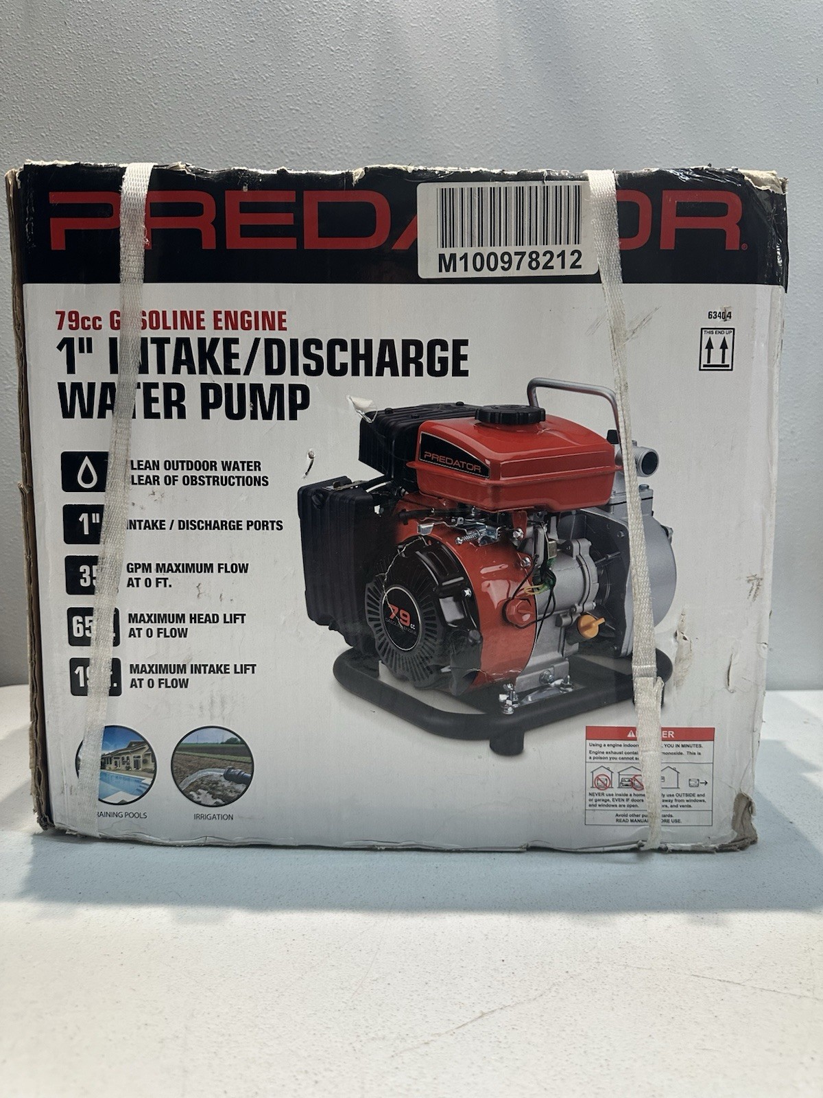 Predator 1 in. 79cc Gasoline Engine Clear Water Pump 35GPM Drain Pool Irrigation gallery