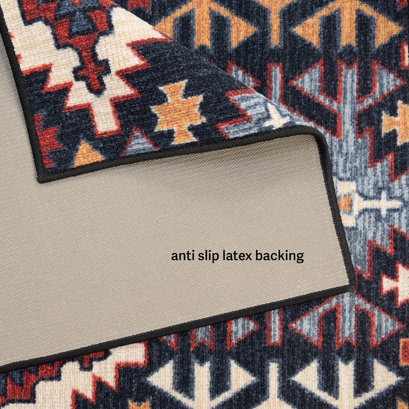 Rug Runner Non Slip Latex Backing Berber Southwestern Design 25" Wide gallery