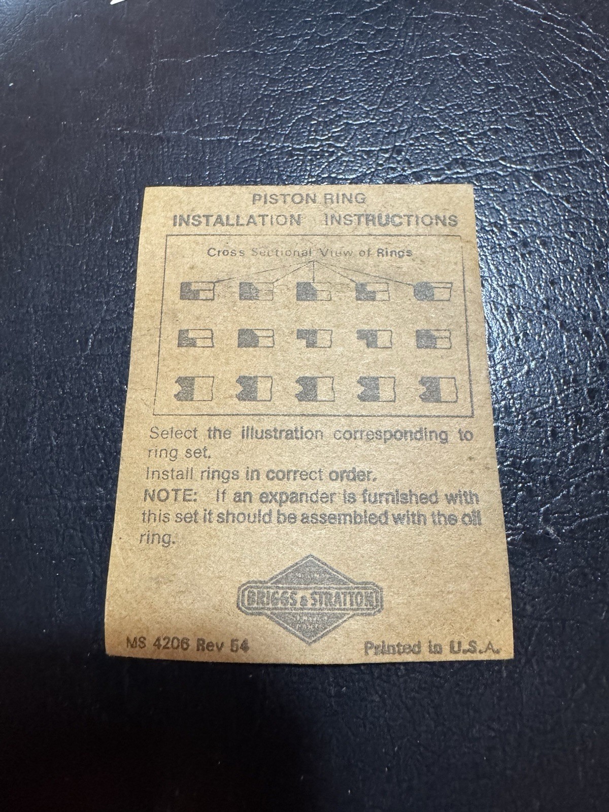 NEW 298984 OEM BRIGGS & STRATTON RING SET gallery