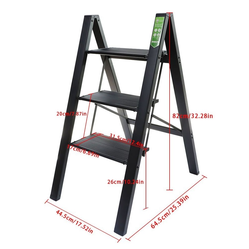 3 Step Ladder Folding Step Stool with Anti-Slip Pedal Steel Ladder Anti-Slip gallery
