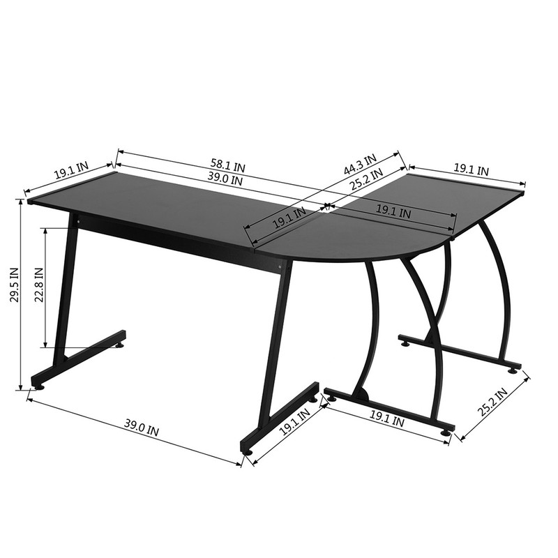 L-Shaped Corner Desk Computer Gaming Laptop PC Table Workstation Home Office gallery