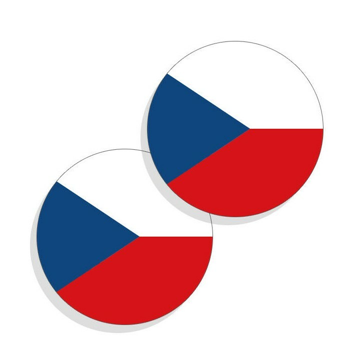 Czechia Flag Stickers Flag Decals Czechia Flag Vinyl Stickers Round 4pack gallery