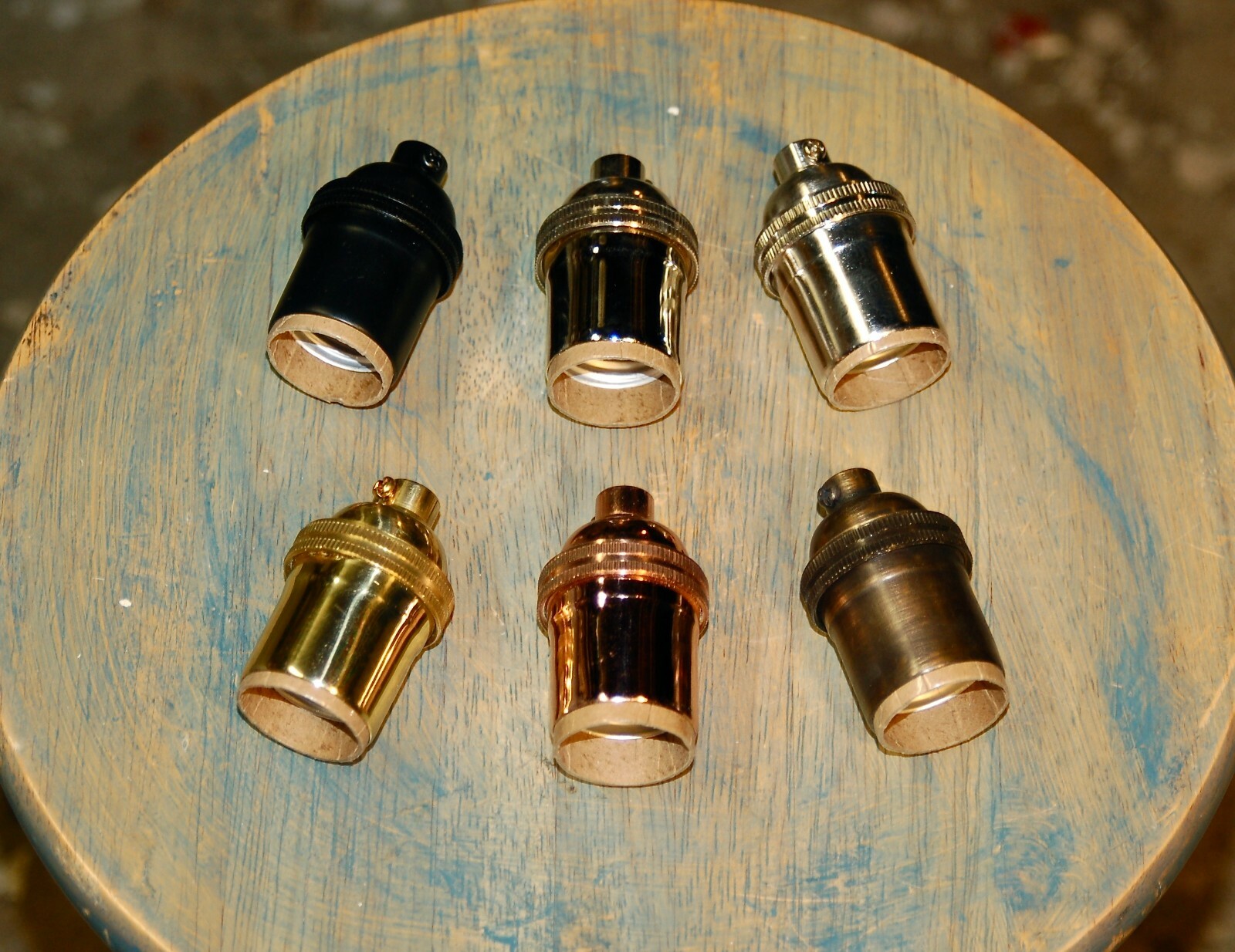 Solid Brass Light Socket, Keyless, Vintage Industrial Lamps Pendants, 6 Options gallery