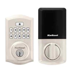 Kwikset SmartCode 260 Satin Nickel Electronic Deadbolt Keypad, SmartKey Security