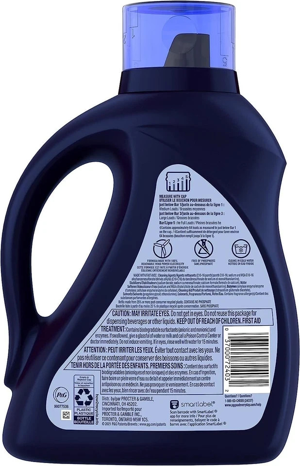 Cheer Liquid Laundry Detergent 64 loads 92 fl oz, HE Compatible gallery