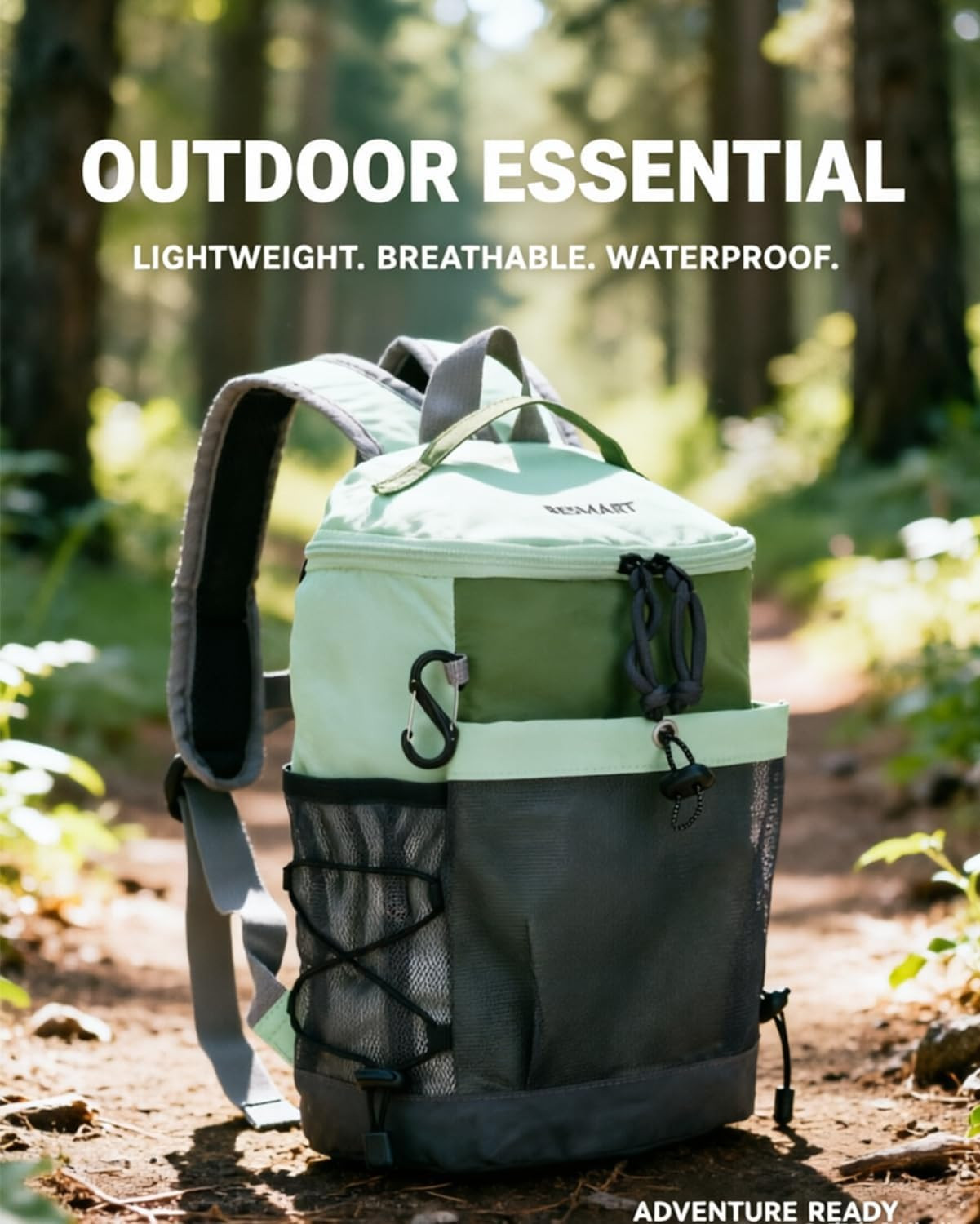 Small Hiking Backpack with S Hook, Durable Waterproof Mini Rucksack, Lightweight 3