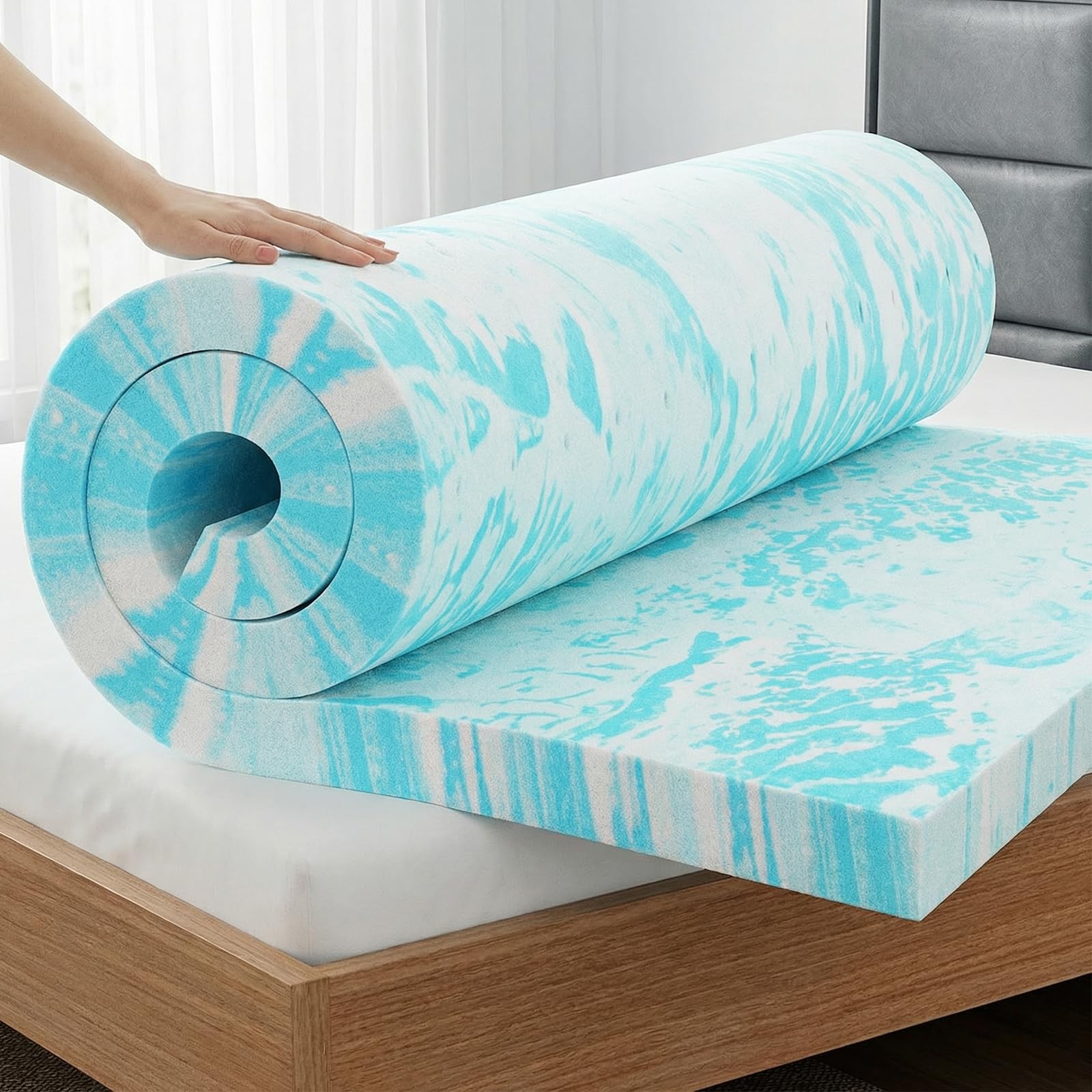 OLIXIS Gel Memory Foam Mattress Topper, Full 3 Inch, Cooling Gel Infused Soft... gallery