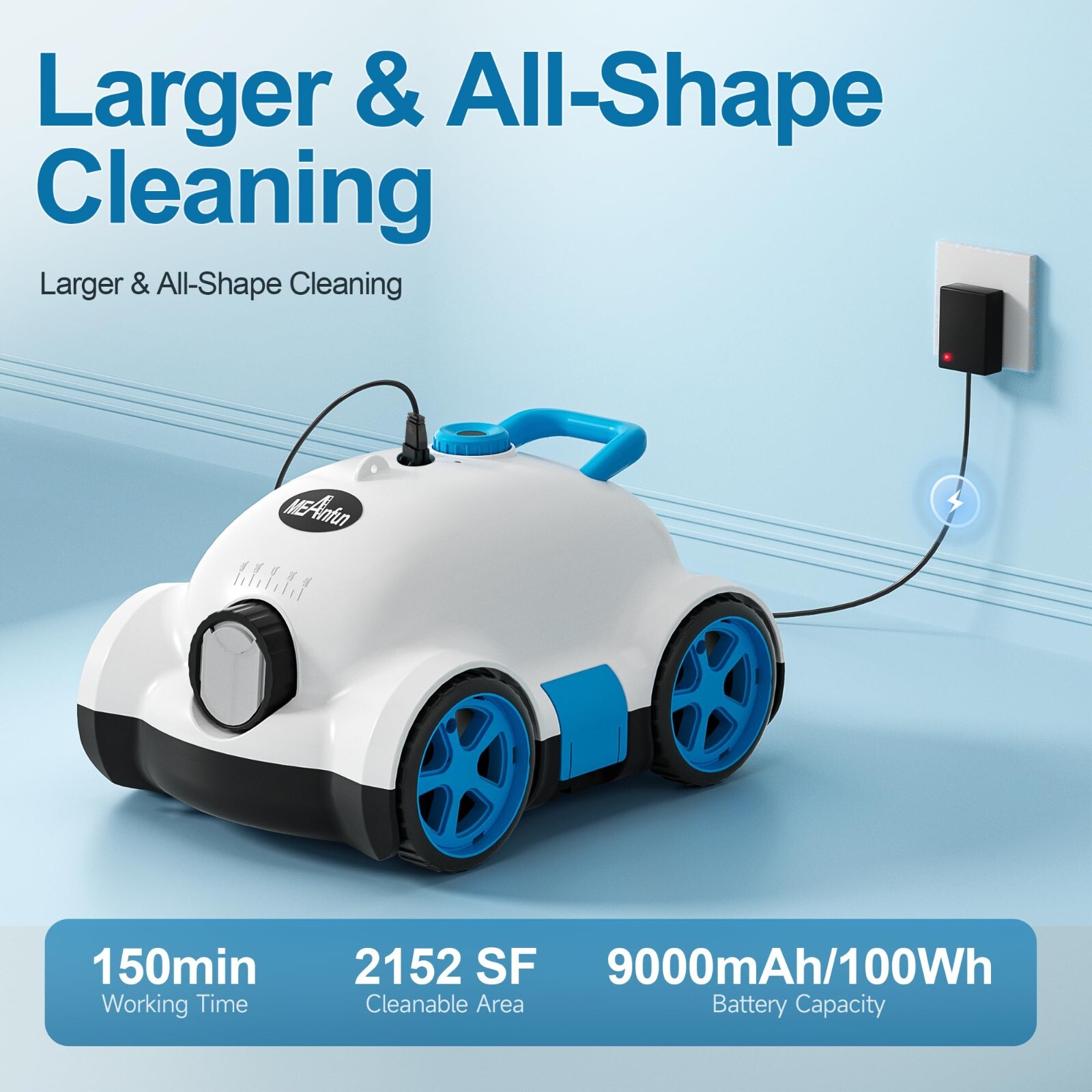Hinice MF-PC02 Cordless Robotic Pool Cleaner 9000 mAh WHITE gallery