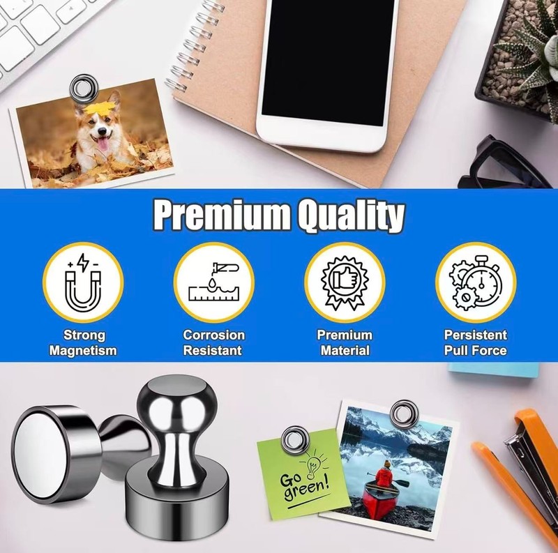 Strong Whiteboard Magnets, Tiny Cute Magnetic Push Pins for Refrigerator,56pcs gallery