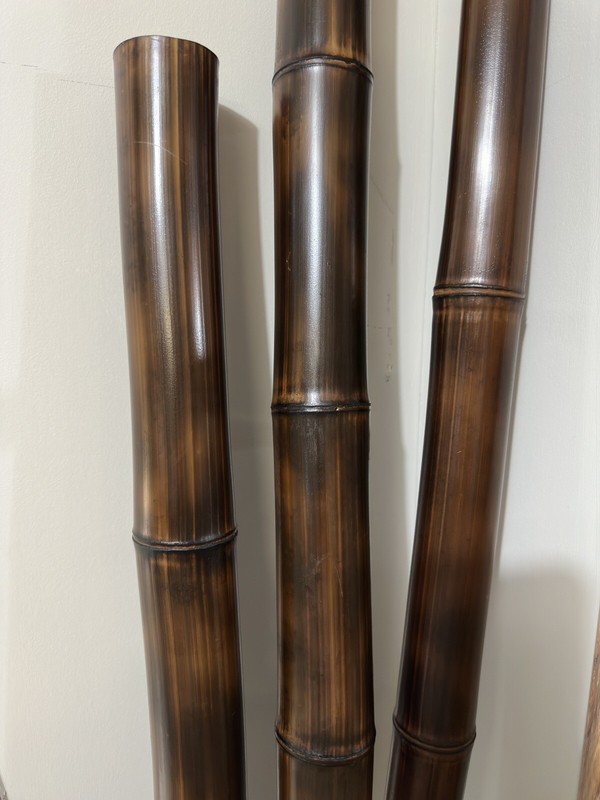 Dark Flame Cured bamboo pole 2” Diameter 1 ft to 8 ft You choose length gallery