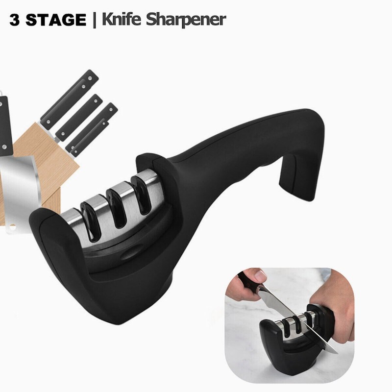 3 Stage Knife Sharpener Professional Ceramic Tungsten Kitchen Sharpening System gallery