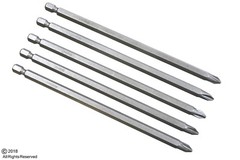 (5) 6″ long Philips Screwdriver bits Size #2 CrV 6150 Steel