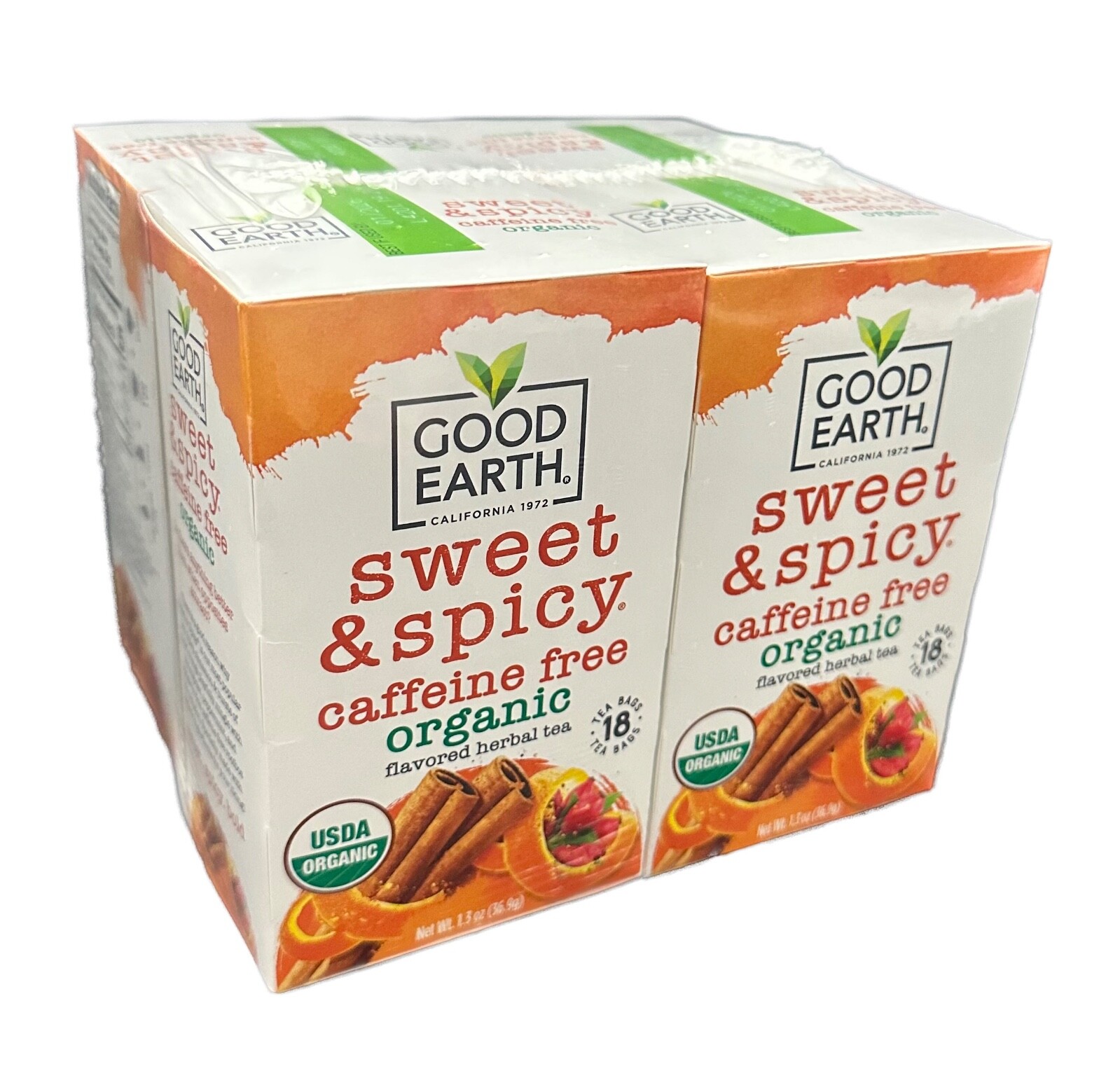 NEW - Lot 4 Boxes Good Earth Sweet & Spicy Caffeine Free Organic TEA (72 Total) gallery