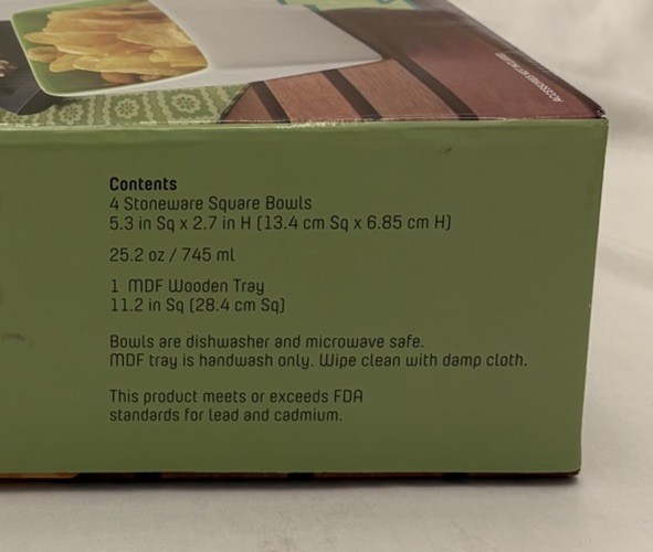 Overandback Summertime 5 Pc Serving Set Includes Wooden Tray NIB 2015 gallery