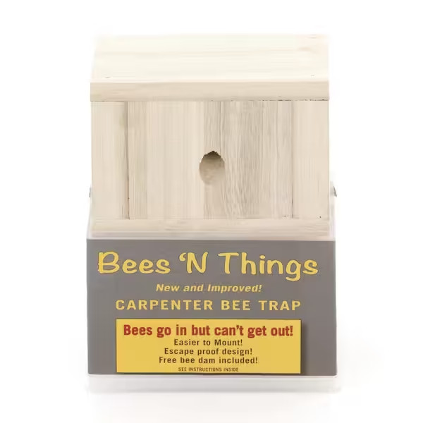 Carpenter Bee Trap Outdoor Hanging Wood Jar Catcher No Chemicals 15ft Coverage gallery