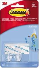 3M Command 17092CLR Decorative Hooks Hangers Small Damage Free 2 Hooks, Clear