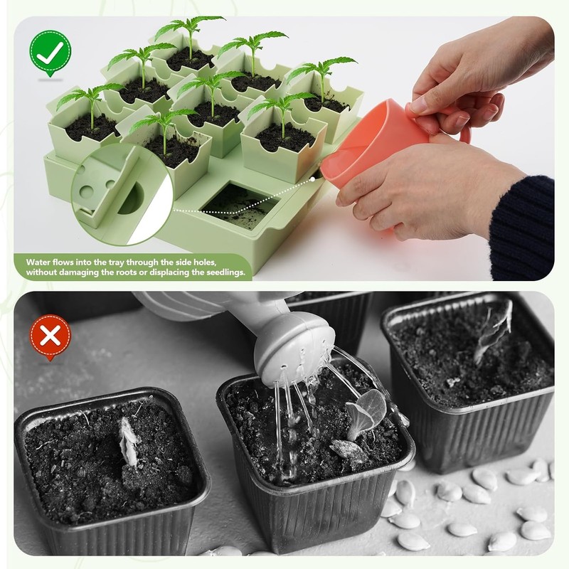Seed Starter Tray, Extra-Thick Reusable Germination Kit,9 Deep 2.3 in Cells gallery
