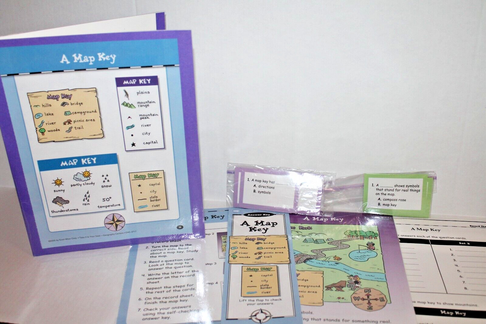 Evan-Moor Geography Folder Center "Using a Map Key" Activity Grades 2-4 gallery