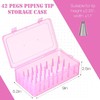 2 PCS Pink Piping Tip Box Fixed Pins 84 Tip Organizer Baking Storage Case gallery