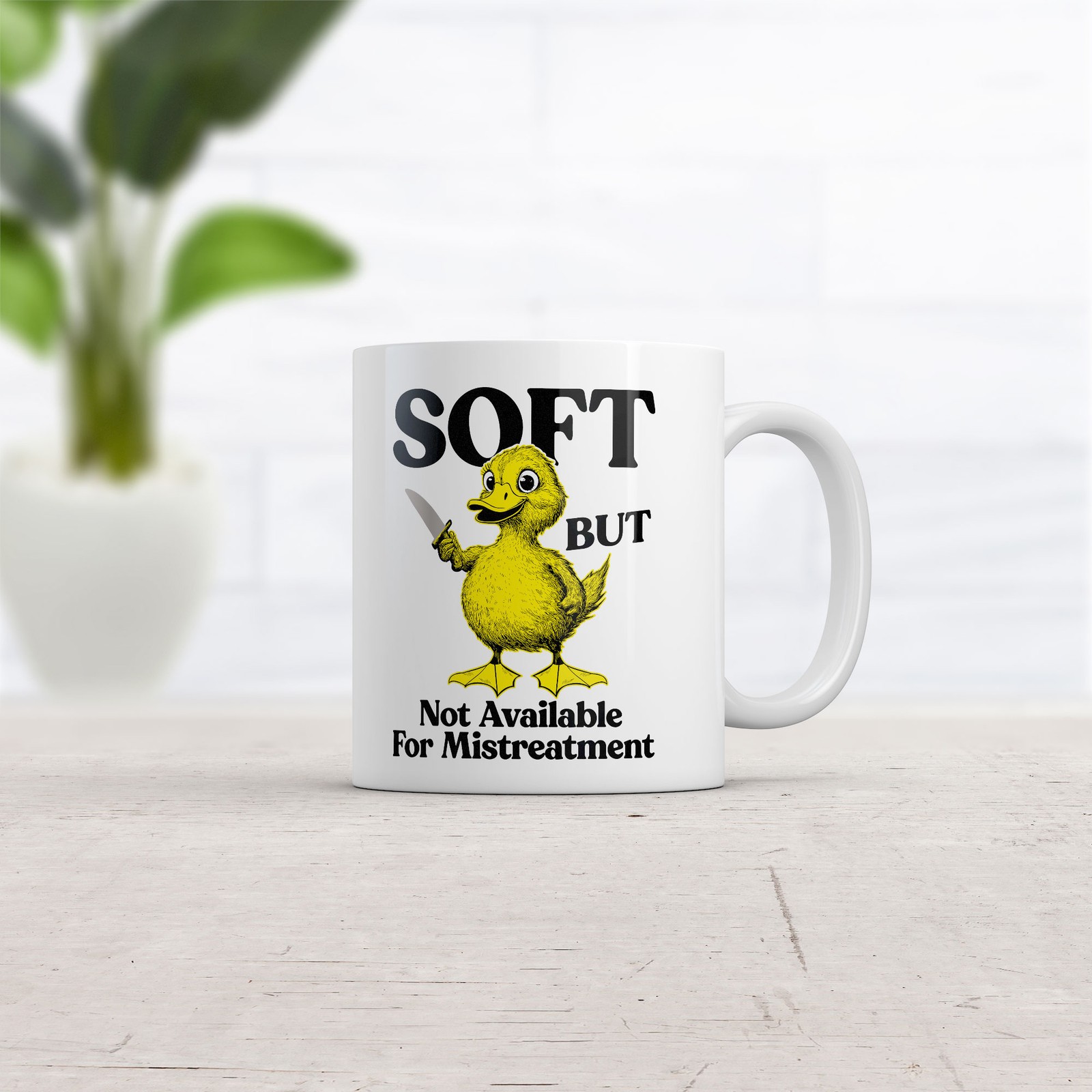 Soft But Not Available for Mistreatment Mug Funny Sarcastic Duck Graphic Novelty gallery