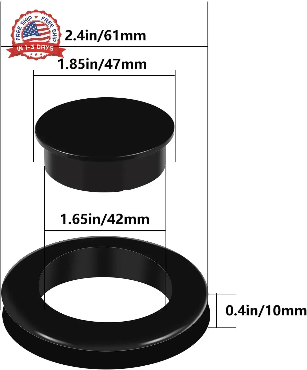 2 Pieces Silicone Patio Table Umbrella Hole Ring Plug and Cap Set for Outdoors P gallery
