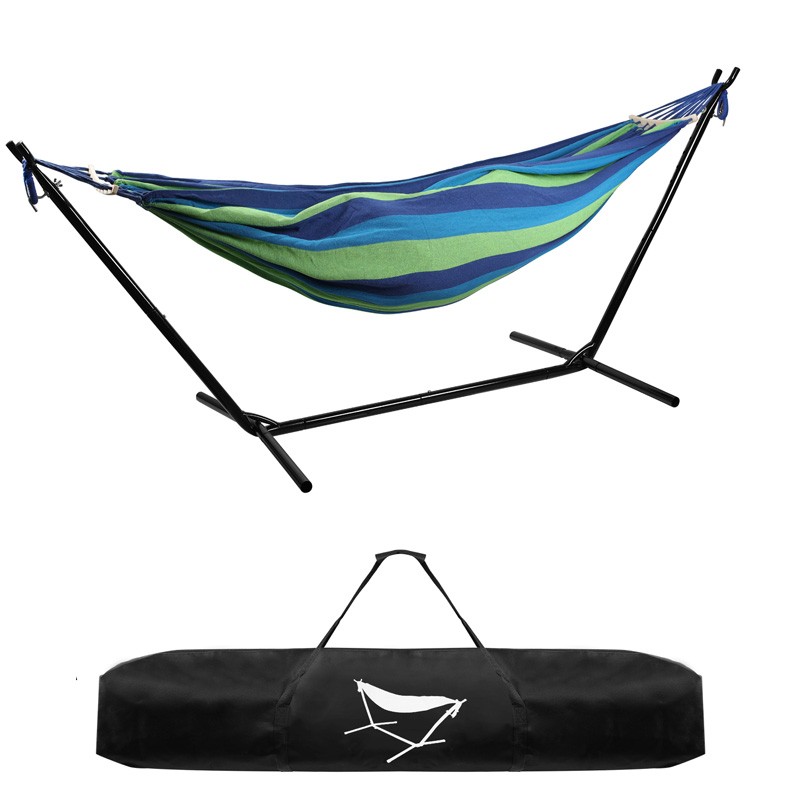 Double Hammock with 450lb Capacity 9FT Steel Stand and Portable Carrying Case gallery