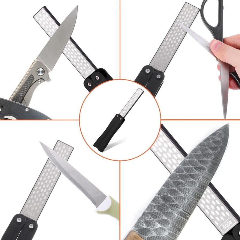 Double Sided Folded Pocket Diamond Knife Sharpening Stone Sharpener Tool gallery