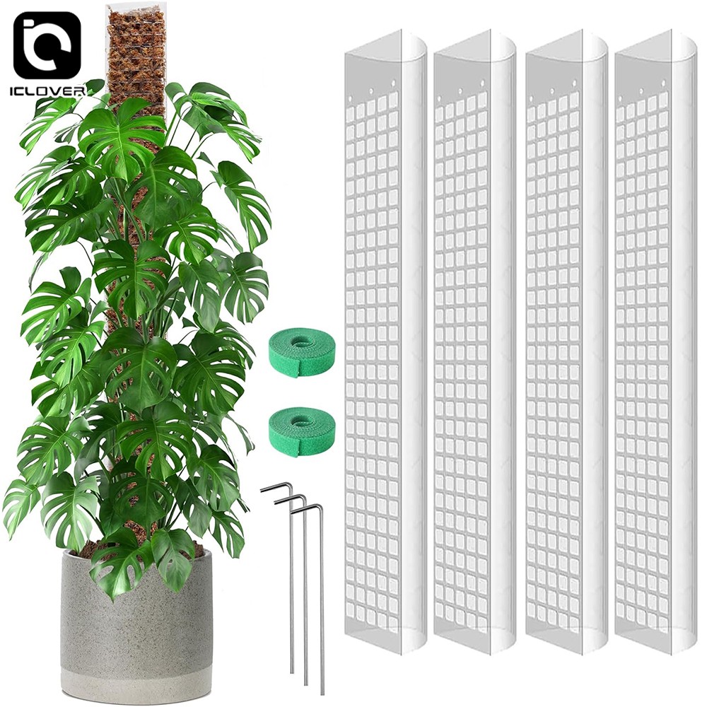4 Packs Moss Poles Climbing Plants Stackable & Refillable Plastic Support Stakes gallery