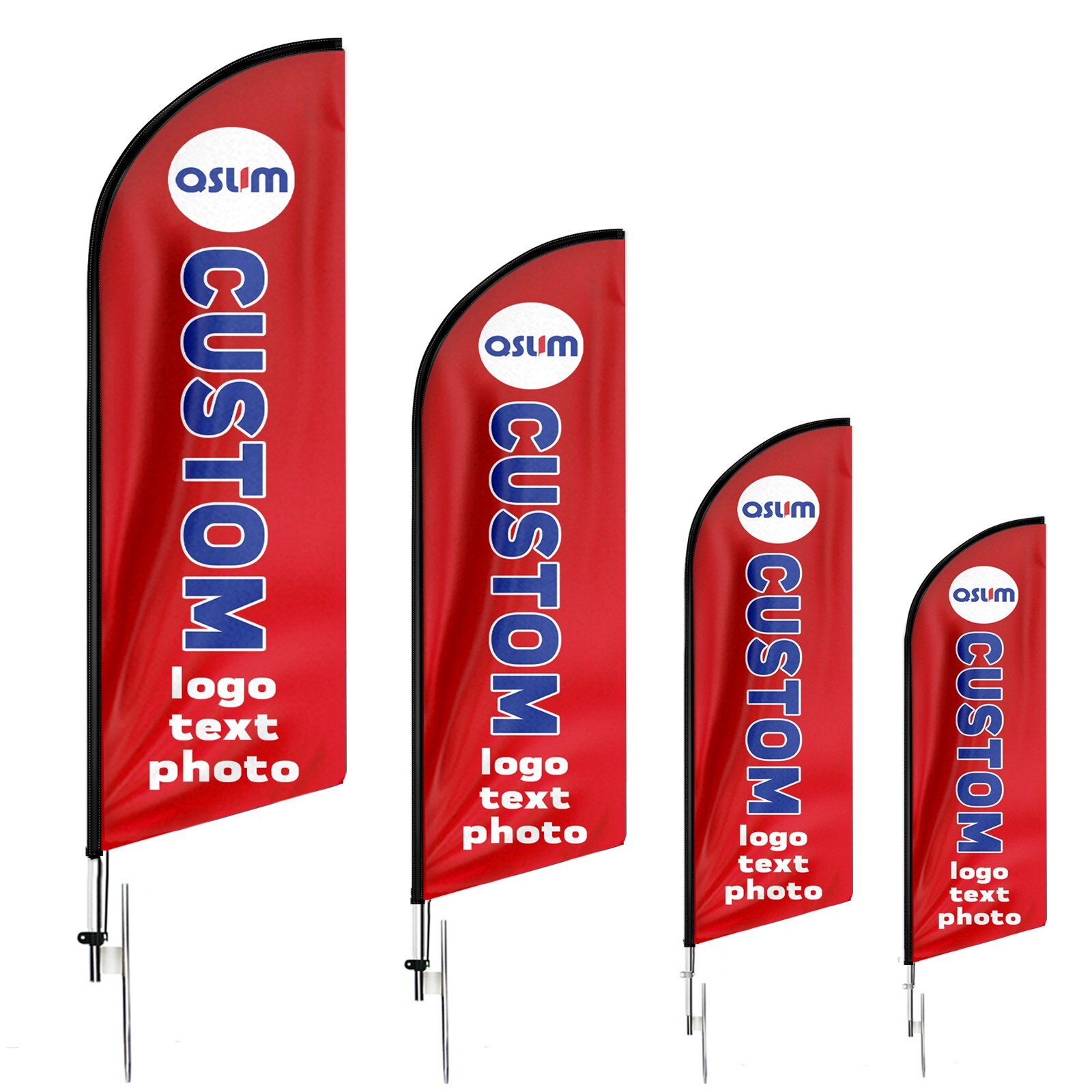 Custom Advertising Feather Flags Personalized Logo Text Swooper Flag Custom gallery