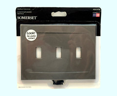 Somerset Triple Toggle Switchplate Cover Brushed Nickel 662658 No Visible Screws