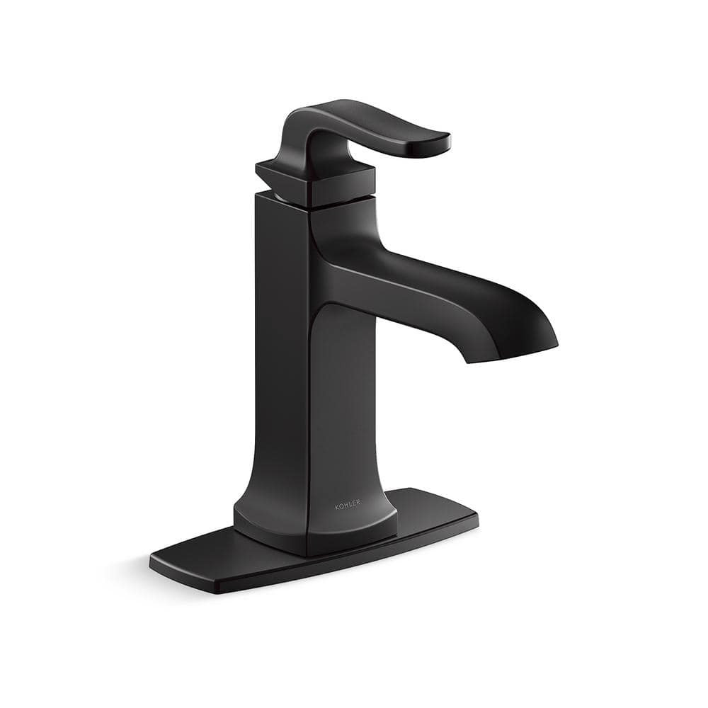 KOHLER Rubicon Single Hole Single Handle Bathroom Faucet in Matte Black gallery