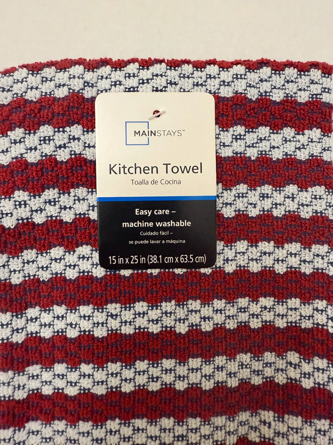 New Mainstays Red, Blue, & White Kitchen Towel 100% Cotton SZ 15 In x 25 In gallery