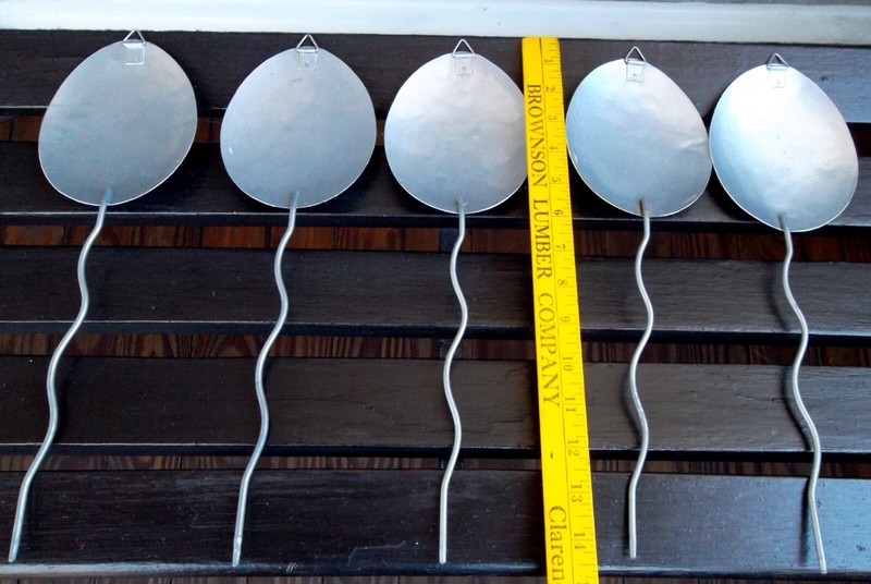 Metal Easter Egg Wall Decorations or Plant Stakes Pastel Colored Eggs Unique LOT gallery