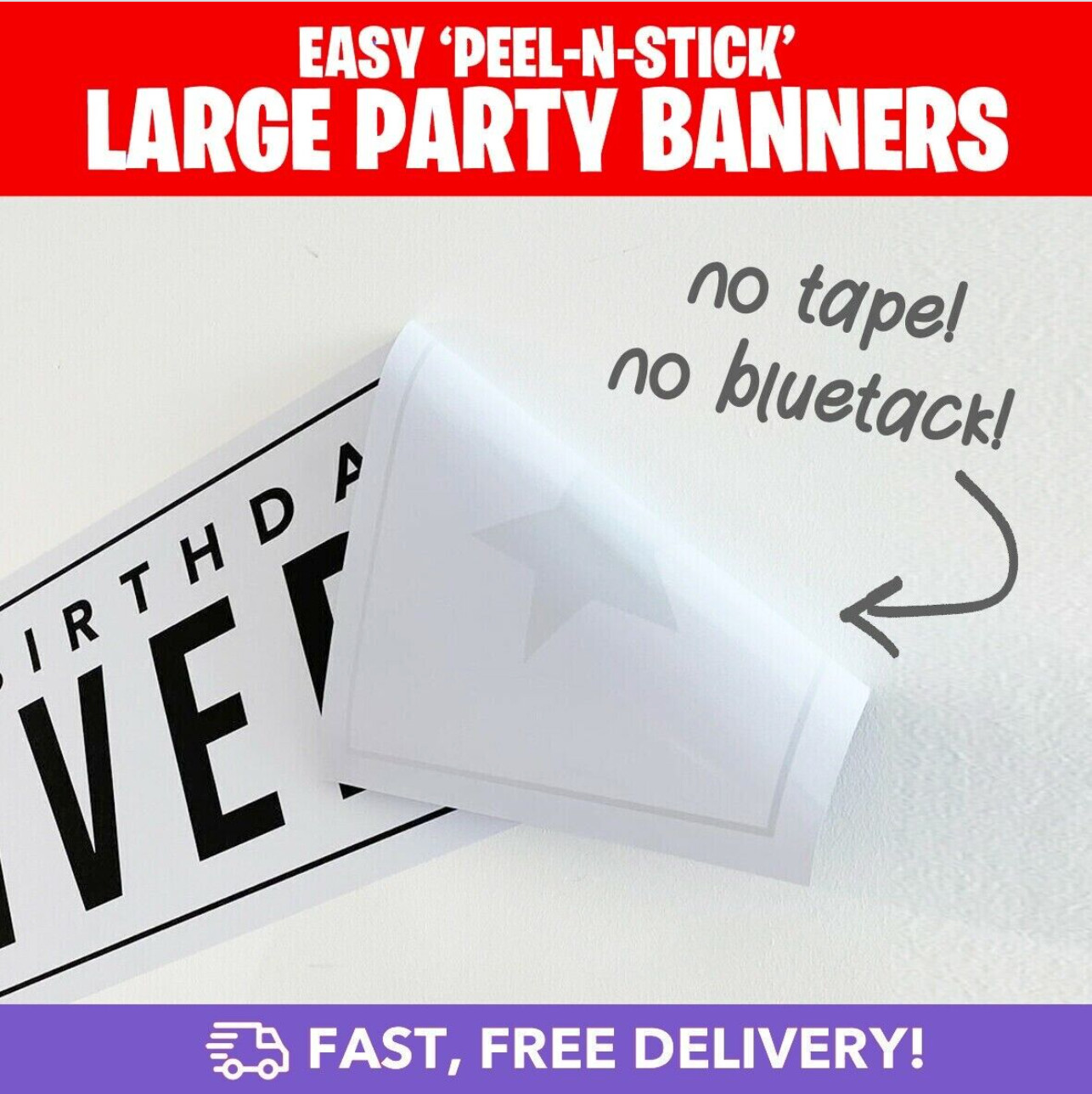 Venom Personalised Birthday Party Self Adhesive Banners (110cm x 21.5cm) gallery
