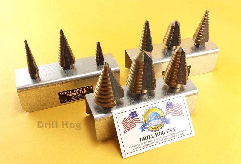 Drill Hog® Step Drill Bit Set Molybdenum Step Bit UNIBIT M7 Lifetime Warranty gallery