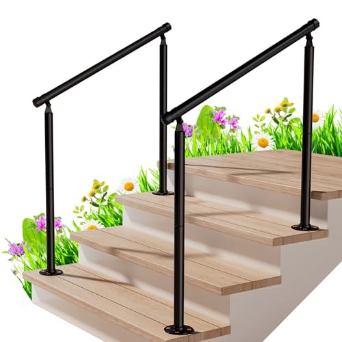 Pack Handrails for Outdoor Steps 3 Step Stair Railing Outdoor Fit to 3 Steps 2 gallery