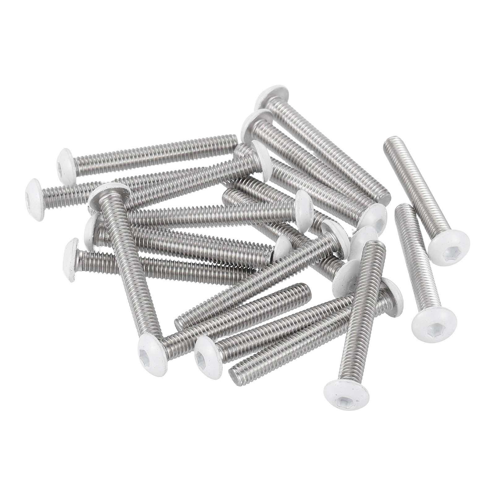 20 Pcs M4-0.7 x 30mm Button Head Socket Cap Screw Machine Screw, White gallery