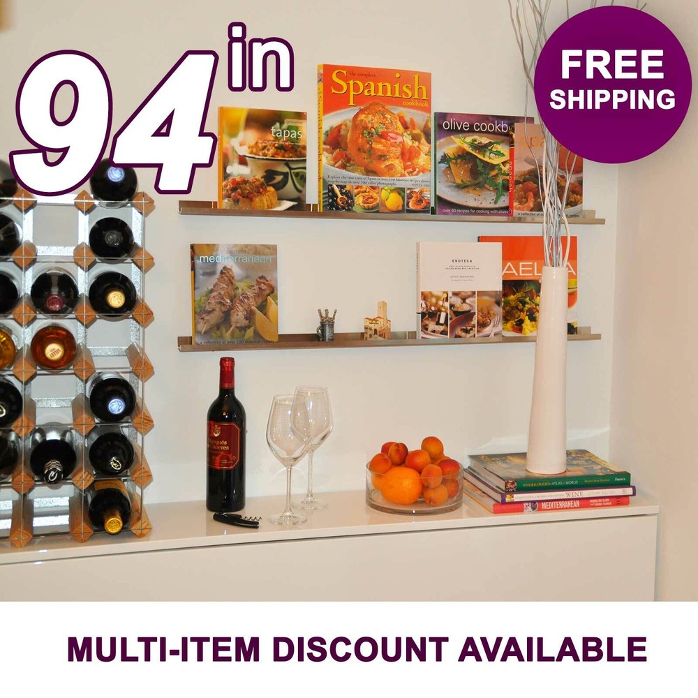 94in ultraLEDGE Stainless Steel Floating Shelf, Picture Ledge, Photo Art Display
