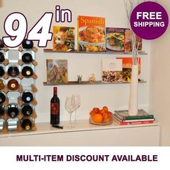 94in ultraLEDGE Stainless Steel Floating Shelf, Picture Ledge, Photo Art Display